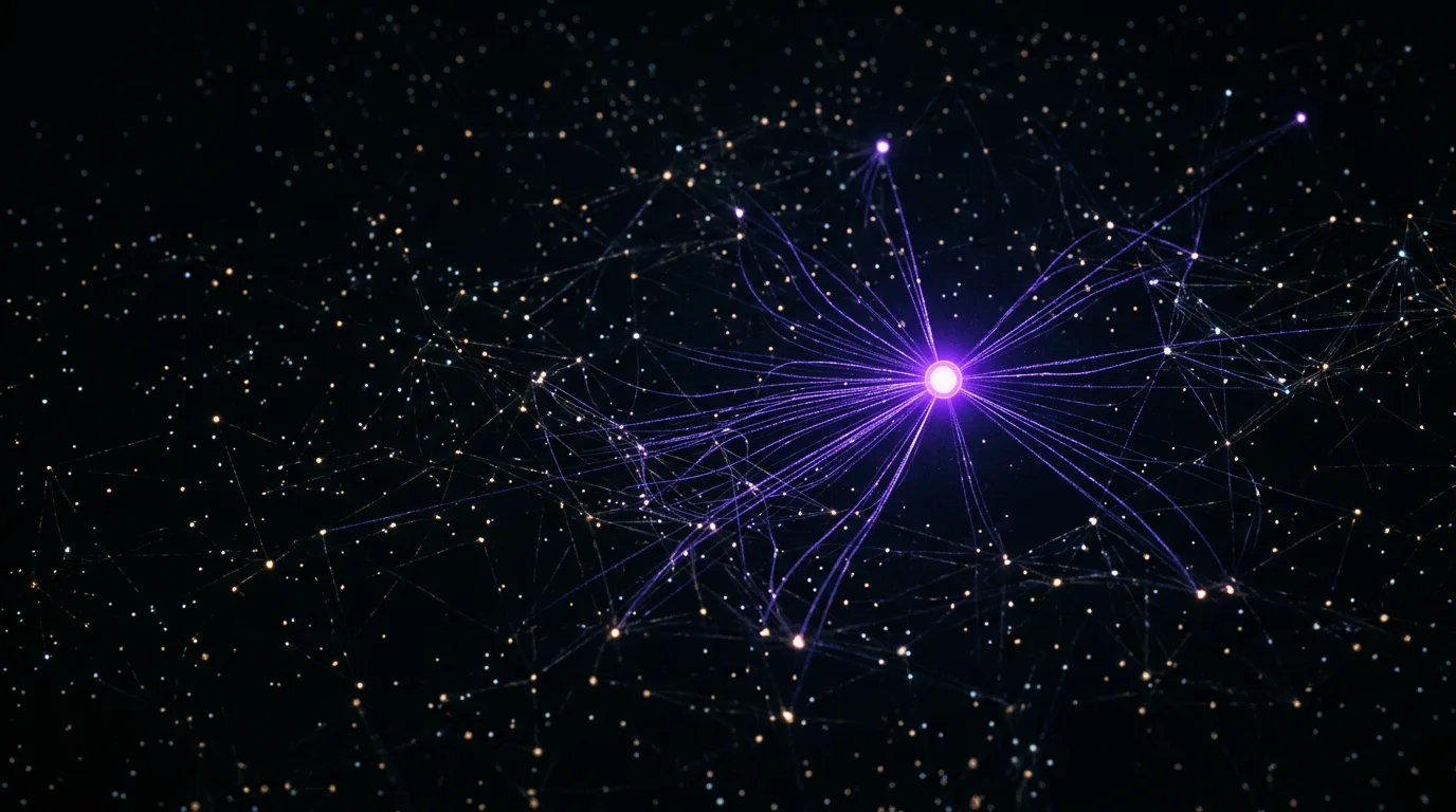 An AI engine highlighting one brand to cite among many source nodes
